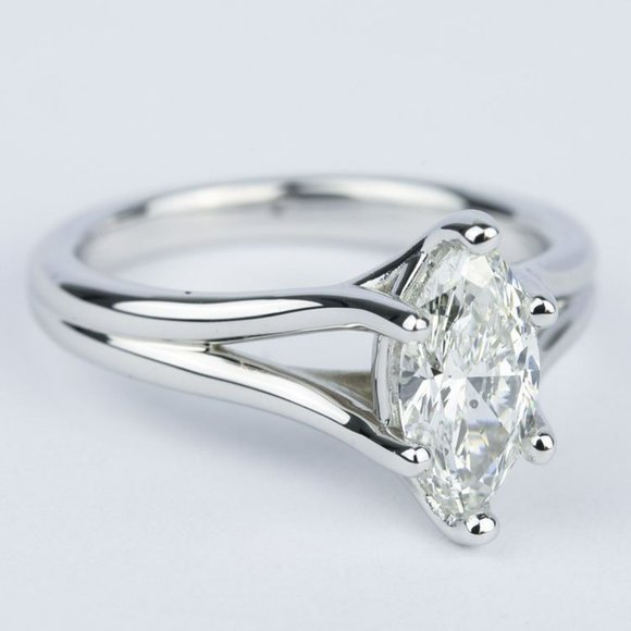 IGI 1Ct Marquise Lab Grown Diamond Engagement Ring - Picture 3 of 4